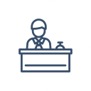 Receptionist at Front Desk Icon